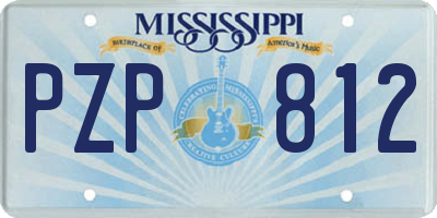 MS license plate PZP812