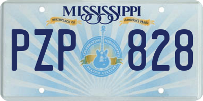 MS license plate PZP828