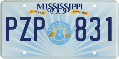 MS license plate PZP831