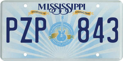 MS license plate PZP843