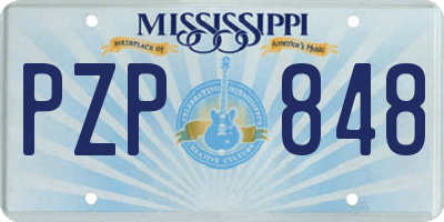 MS license plate PZP848