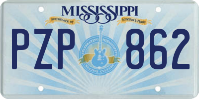 MS license plate PZP862