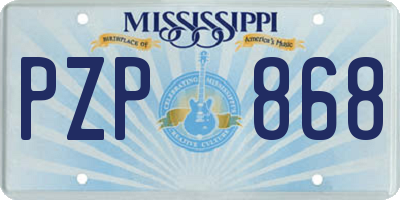 MS license plate PZP868