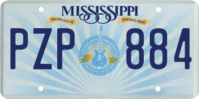 MS license plate PZP884