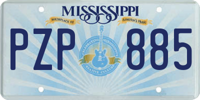 MS license plate PZP885