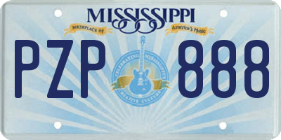 MS license plate PZP888