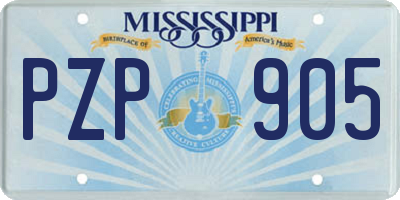 MS license plate PZP905