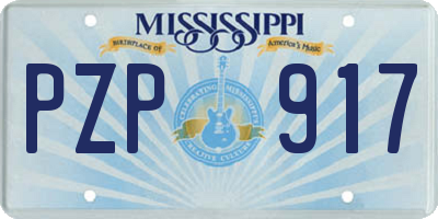 MS license plate PZP917