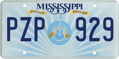 MS license plate PZP929