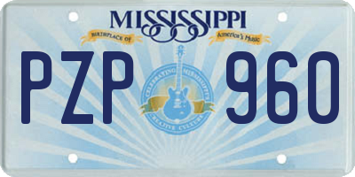 MS license plate PZP960