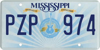 MS license plate PZP974