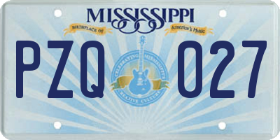 MS license plate PZQ027