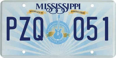 MS license plate PZQ051