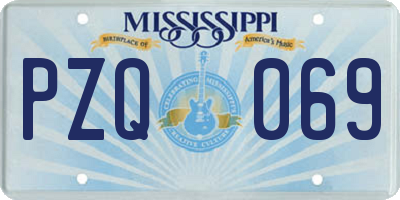 MS license plate PZQ069