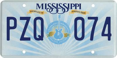 MS license plate PZQ074