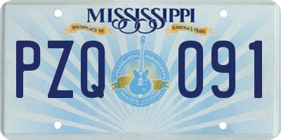 MS license plate PZQ091