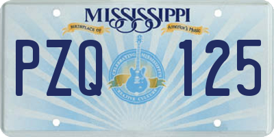 MS license plate PZQ125