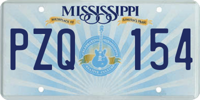 MS license plate PZQ154