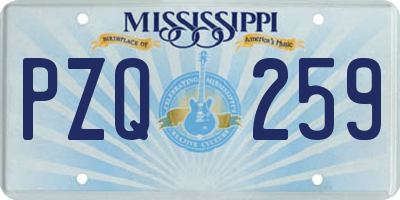 MS license plate PZQ259