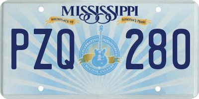 MS license plate PZQ280