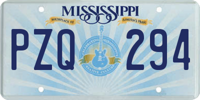 MS license plate PZQ294