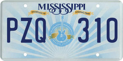 MS license plate PZQ310