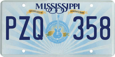 MS license plate PZQ358