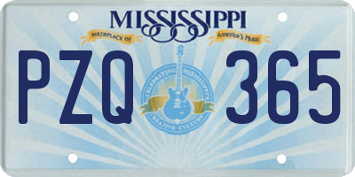 MS license plate PZQ365