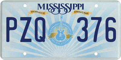 MS license plate PZQ376