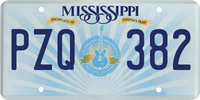 MS license plate PZQ382