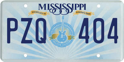 MS license plate PZQ404