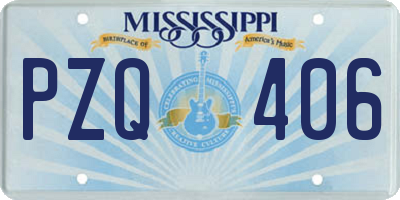 MS license plate PZQ406