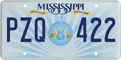 MS license plate PZQ422