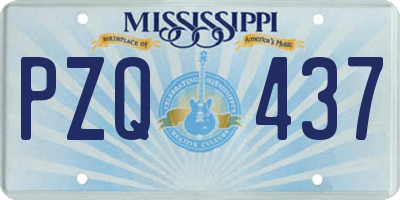 MS license plate PZQ437