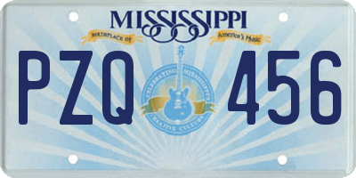 MS license plate PZQ456
