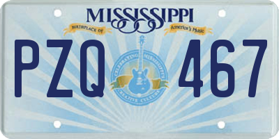 MS license plate PZQ467