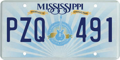 MS license plate PZQ491