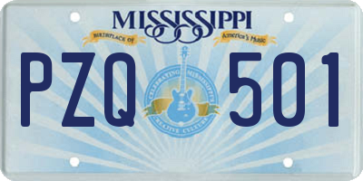 MS license plate PZQ501