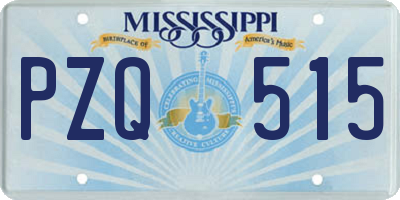 MS license plate PZQ515
