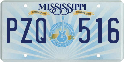 MS license plate PZQ516