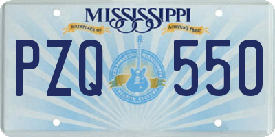 MS license plate PZQ550