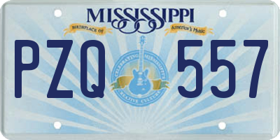 MS license plate PZQ557