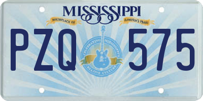 MS license plate PZQ575