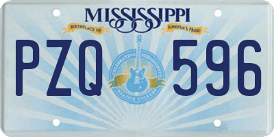 MS license plate PZQ596