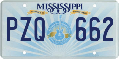 MS license plate PZQ662