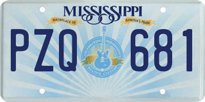 MS license plate PZQ681