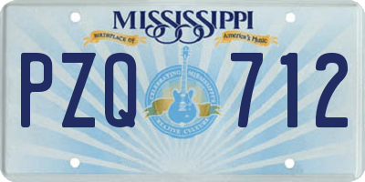MS license plate PZQ712