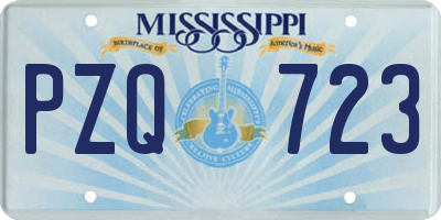 MS license plate PZQ723