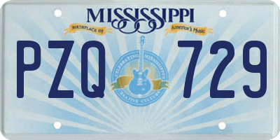 MS license plate PZQ729