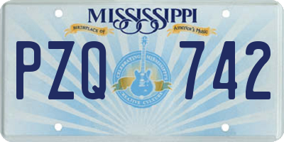 MS license plate PZQ742